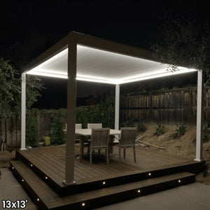Bon Pergola 13'x13' Motorized Louver with Edge Lighting Villa Pergola VP-4425