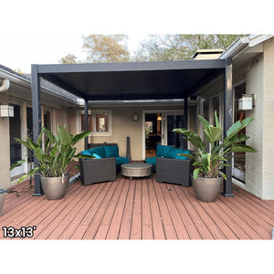Bon Pergola 13'x13' Motorized Louver with Edge Lighting Villa Pergola VP-4425