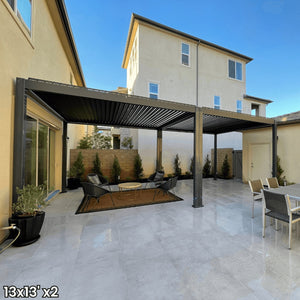 Bon Pergola 13'x13' Motorized Louver with Edge Lighting Villa Pergola VP-4425