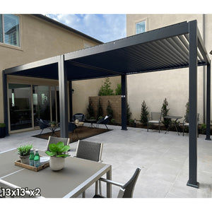 Bon Pergola 13'x13' Motorized Louver with Edge Lighting Villa Pergola VP-4425