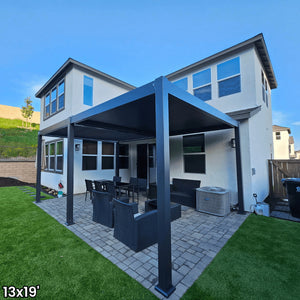 Bon Pergola 13'x19' Motorized Louver with Edge Lighting Villa Pergola VP-6425 (6 Posts) 3 Posts for WM)