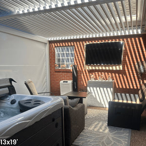 Bon Pergola 13'x19' Motorized Louver with Edge Lighting Villa Pergola VP-6425 (6 Posts) 3 Posts for WM)