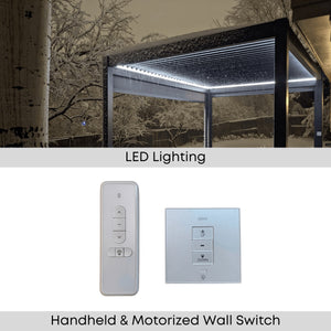 Bon Pergola 13'x13' Motorized Louver with Edge Lighting Villa Pergola VP-4425