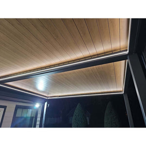Bon Pergola 10'x10' Motorized Louver with Edge Lighting Villa Pergola VP-3325