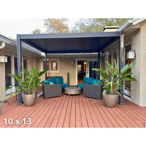 Bon Pergola 10'x13' Motorized Louver with Edge Lighting Villa Pergola VP-4325