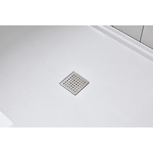 Avora Bath Hexagon Tile White Acrylic Alcove Shower System with Black Grout Lines 60"W x 30"D 6030CAV6036HexWBSW