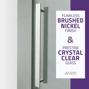Anzzi Stellar Series 48 in. x 76 in. Frameless Sliding Shower Door with Handle SD-FRLS05901