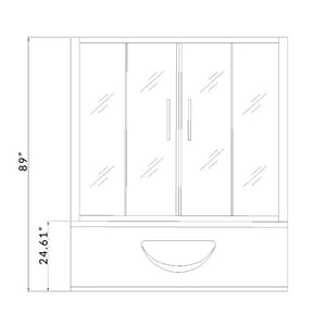 Platinum Corner Steam Shower | 59"x59"x89" DA333 Black