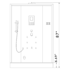 Platinum Free-Standing Steam Shower for Two | 59” x 35” x 87” DZ-956F8-Black
