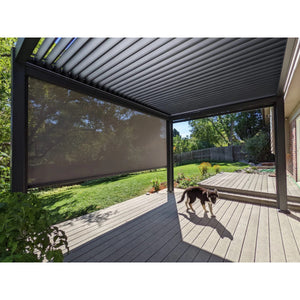 Bon Pergola Motorized Aluminum 13'x19' Villa Pergola with Wind Screen - Black - VP-DIY-6425 - Vital Hydrotherapy