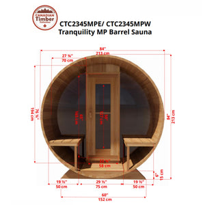 Dundalk Canadian Timber Tranquility MP Barrel Sauna CTC2345MPW