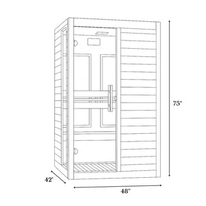 Dynamic Lucca Elite 2-person Ultra Low EMF (Between 3-5MG) FAR Infrared Sauna (Canadian Hemlock) DYN-6215-05 Elite