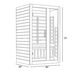 Dynamic Serena Elite 2-person Ultra Low EMF (Between 3-5MG) FAR Infrared Sauna (Canadian Hemlock) DYN-6229-01 Elite
