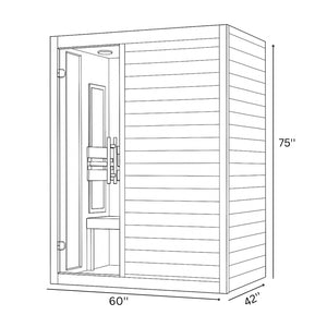 Dynamic Toscana 3-person Low EMF (Between 5-10MG) FAR Infrared Sauna (Canadian Hemlock) DYN-6315-05