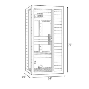 Dynamic Veneto 1-2 Person Low EMF (Between 5-10MG) Far Infrared Sauna (Canadian Hemlock) DYN-6115-05