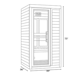 Dynamic Veneto Elite 1-2-person Ultra Low EMF (Between 3-5MG) FAR Infrared Sauna (Canadian Hemlock) DYN-6115-05 Elite
