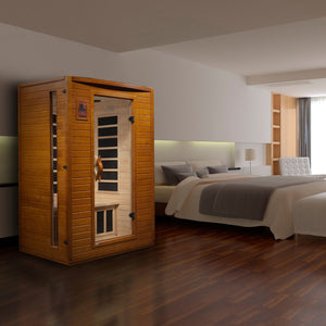 Dynamic Versailles Elite 2-person Ultra Low EMF (Between 3-5MG) FAR Infrared Sauna (Canadian Hemlock) DYN-6202-03 Elite