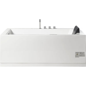 EAGO 5 ft Acrylic White Rectangular Whirlpool Bathtub with Fixtures AM154ETL-L5