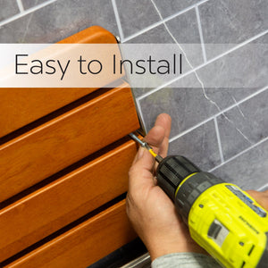 Ella's Bubbles 20.5″W x 13.4″L Folding Teak Shower Chair with Fold-Down Design TEAK-SEAT