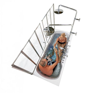 Ella's Bubbles Big4Two 36"x80" Hydro + Air Massage with Independent Foot Massage Acrylic Two Seat Walk-In-Bathtub with Two Ella 2pc Faucets TO2SA3680