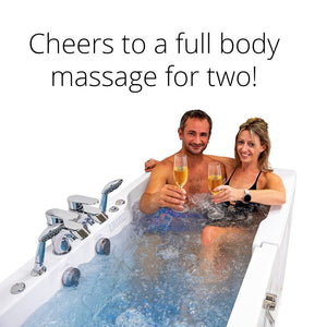 Ella's Bubbles Big4Two 36"x80" Hydro + Air Massage with Independent Foot Massage Acrylic Two Seat Walk-In-Bathtub with Two Ella 2pc Faucets TO2SA3680