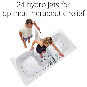 Ella's Bubbles Big4Two 36"x80" Hydro + Air Massage with Independent Foot Massage Acrylic Two Seat Walk-In-Bathtub with Two Ella 2pc Faucets TO2SA3680