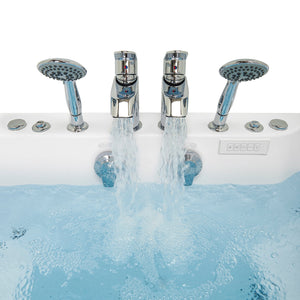 Ella's Bubbles Big4Two 36"x80" Hydro + Air Massage with Independent Foot Massage Acrylic Two Seat Walk-In-Bathtub with Two Ella 2pc Faucets TO2SA3680