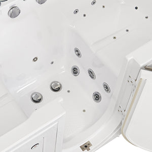 Ella's Bubbles Big4Two 36"x80" Hydro + Air Massage with Independent Foot Massage Acrylic Two Seat Walk-In-Bathtub with Two Ella 2pc Faucets TO2SA3680