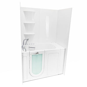 Ella's Bubbles Solid White Glossy 6‑Panel Walk‑In Tub Wall Surround Kit TW-3660-SW