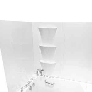 Ella's Bubbles Solid White Glossy 6‑Panel Walk‑In Tub Wall Surround Kit TW-3660-SW