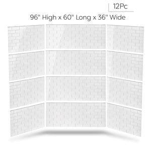 Ella's Bubbles 36" × 60" × 96" SMC 12‑Piece Shower Wall Panels SW12SMC
