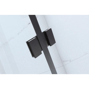 Ella's Bubbles “55″ × 39″ 6mm Black Frameless Bi‑Fold Tub Door TIDY611630-BT