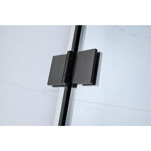 Ella's Bubbles “55″ × 39″ 6mm Black Frameless Bi‑Fold Tub Door TIDY611630-BT