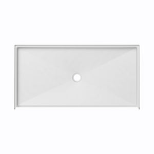 Ella's Bubbles “62 x 32″ Roll-in Wheelchair Accessible Caregiver Shower Base – Center Drain ELB6232 BF .75 C ADA