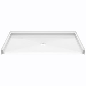 Ella's Bubbles “62 x 32″ Roll-in Wheelchair Accessible Caregiver Shower Base – Center Drain ELB6232 BF .75 C ADA