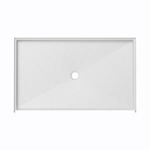 Ella's Bubbles “62 x 38″ ADA Roll‑In Barrier‑Free Shower Pan – Center Drain ELB6238 BF .75 C ADA