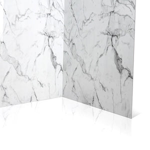 Ella's Bubbles Arctic Vein Calacatta, Acrylic 3-Panel Shower Wall Kit Surround 38″ x 60″ x 96″ SW-366096-AVC