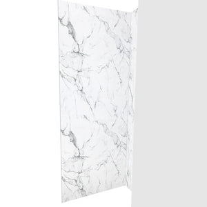 Ella's Bubbles Arctic Vein Calacatta, Acrylic 3-Panel Shower Wall Kit Surround 38″ x 60″ x 96″ SW-366096-AVC