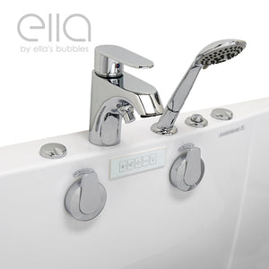 Ella's Bubbles Companion 32" x 60" Air + Hydro Massage with Independent Foot Massage Acrylic Two Seat Walk-In-Bathtub, Left Inward Swing Door, 2 Piece Fast Fill Faucet, 2" Dual Drains 93085
