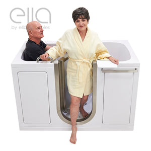 Ella's Bubbles Companion 32" x 60" Air + Hydro Massage with Independent Foot Massage Acrylic Two Seat Walk-In-Bathtub, Left Inward Swing Door, 2 Piece Fast Fill Faucet, 2" Dual Drains 93085