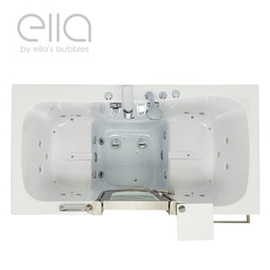 Ella's Bubbles Companion 32" x 60" Air + Hydro Massage with Independent Foot Massage Acrylic Two Seat Walk-In-Bathtub, Left Inward Swing Door, 2 Piece Fast Fill Faucet, 2" Dual Drains 93085