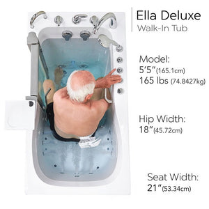 Ella's Bubbles Deluxe Walk-In Tub 30″x55″ (76.2x140cm) Dual Drain Technology HA305