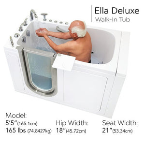 Ella's Bubbles Deluxe Walk-In Tub 30″x55″ (76.2x140cm) Dual Drain Technology HA305