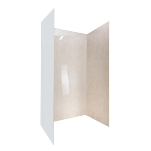 Ella's Bubbles Desert Stone, Acrylic 3-Panel Shower Wall Kit Surround 40″ x 60″ x 98″ SW-366096-SS