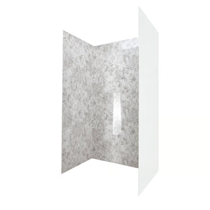 Ella's Bubbles Glacier Grey, Acrylic 3-Panel Shower Wall Kit Surround 40″ x 60″ x 105″ SW-406098-LS