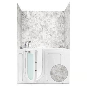 Ella's Bubbles 40″ x 52.5″ x 60″ Glacier Grey Walk-In Tub Surround Wall Kit 4PFWS-GG