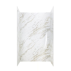 Ella's Bubbles Heritage Calacatta, Acrylic 3-Panel Shower Wall Kit Surround 40″ x 60″ x 98″ SW-366096-VN