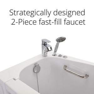 Ella's Bubbles Mobile 26"x45 Acrylic Walk-In Bathtub with Swing Door, 2 Piece Fast Fill Faucet, 2" Drain OA2645
