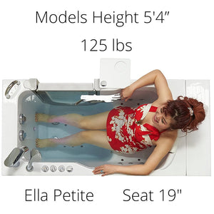 Ella's Bubbles Petite 28"x52" Acrylic Walk-In Bathtub with 5 Piece Fast Fill Faucet