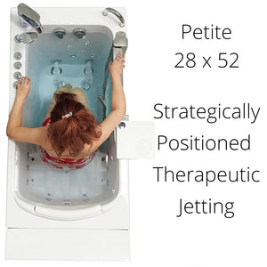 Ella's Bubbles Petite 28"x52" Acrylic Walk-In Bathtub with 5 Piece Fast Fill Faucet